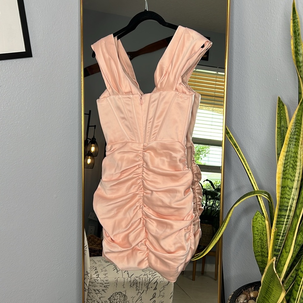 House of CB ‘Coraline’ Blush Satin Corset Dress NWOT - Picture 15 of 15